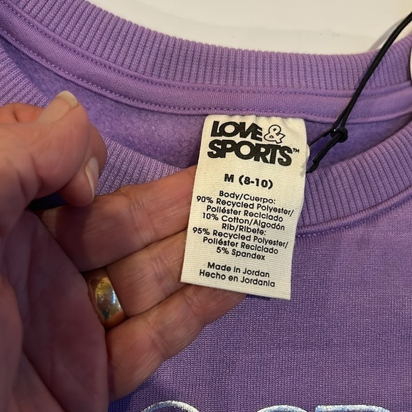 Love & Sports Purple Sweatshirt Size Medium NWT - Picture 4 of 8